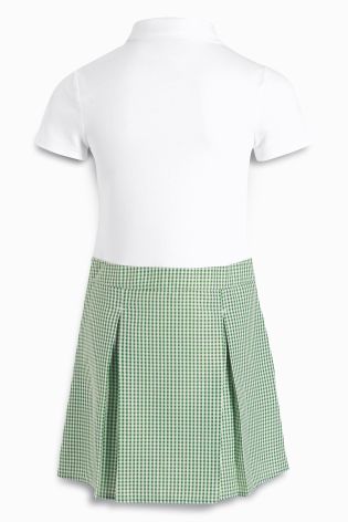 Green Gingham Two-In-One Dress (3-14yrs)